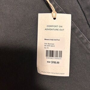 Free Fly Apparel Women's Folly Twill Pant - Black Sand